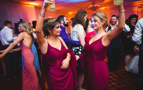 Wedding party rocking the dance floor