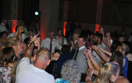 Audio Events | Wedding guests dancing at the Portsmouth Harbor Event & Conference Center