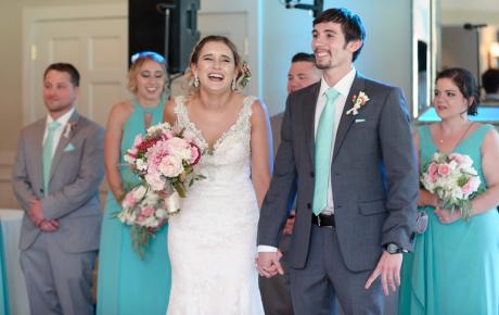 Wedding DJ shares the love story at Abenaqui Country Club - Rye NH. Photo by Rick Bouthiette Photography