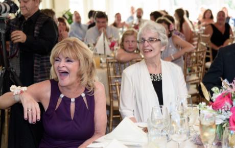 Wedding DJ shares the love story at Abenaqui Country Club - Rye NH. Photo by Rick Bouthiette Photography