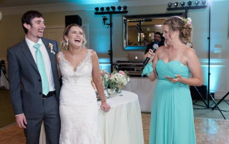 Wedding toast at Abenaqui Country Club - Rye NH. Photo by Rick Bouthiette Photography