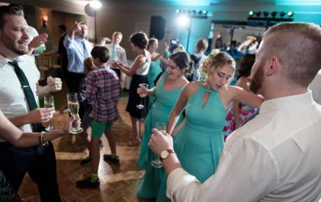 Wedding DJ has everyone Dancing at Abenaqui Country Club - Rye NH. Photo by Rick Bouthiette Photography