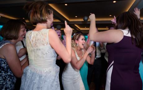 Wedding DJ has everyone Dancing at Abenaqui Country Club - Rye NH. Photo by Rick Bouthiette Photography