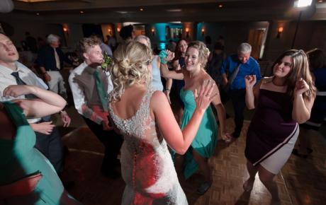Wedding DJ has everyone Dancing at Abenaqui Country Club - Rye NH. Photo by Rick Bouthiette Photography