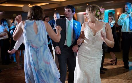 Wedding DJ has everyone Dancing at Abenaqui Country Club - Rye NH. Photo by Rick Bouthiette Photography