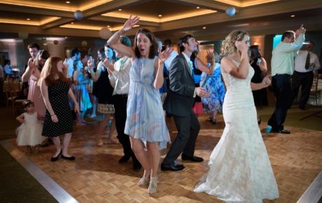 Wedding DJ has everyone Dancing at Abenaqui Country Club - Rye NH. Photo by Rick Bouthiette Photography