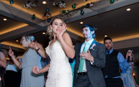 Wedding DJ has everyone Dancing at Abenaqui Country Club - Rye NH. Photo by Rick Bouthiette Photography