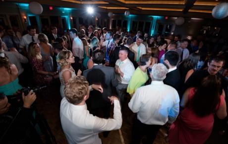 Wedding DJ has everyone Dancing at Abenaqui Country Club - Rye NH. Photo by Rick Bouthiette Photography