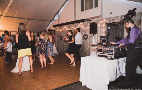 Dancing at Flag Hill Winery - Lee, NH. Photo by Jayna Cowal Photography - Wedding DJ Audio Events